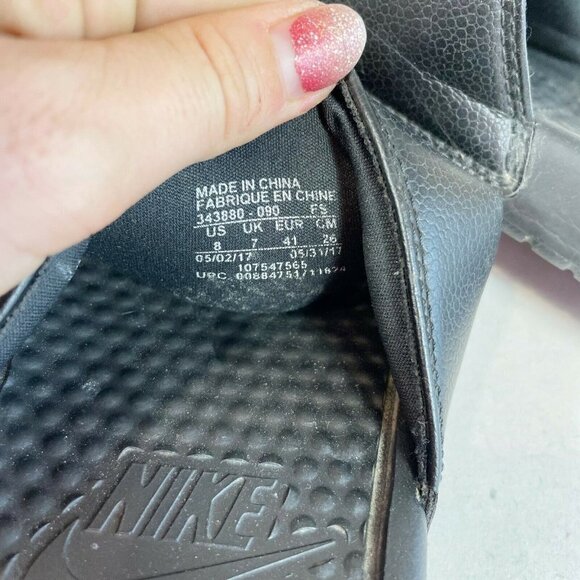 Nike Mens Benassi Just Do It Classic Slides Sandal Black 8 Athletic Lightweight - Picture 7 of 7